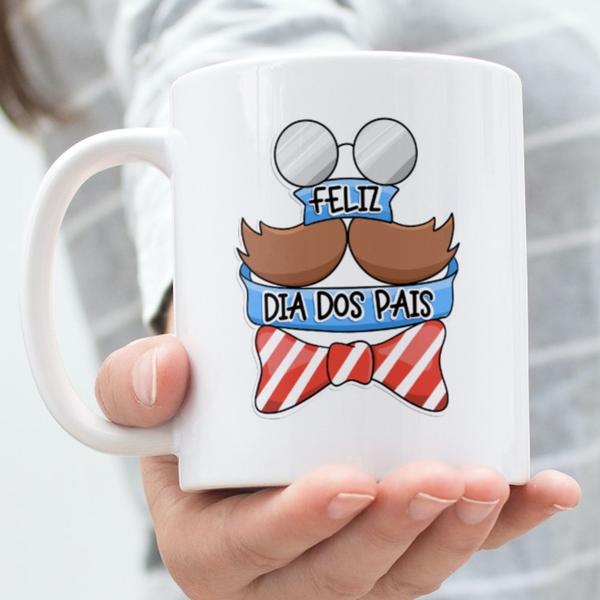 Imagem de Caneca Porcelana Feliz dia dos Pais Est. Ilust 22.26 -  Zlprint