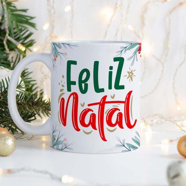 Imagem de Caneca Porcelana Feliz Natal 325ml