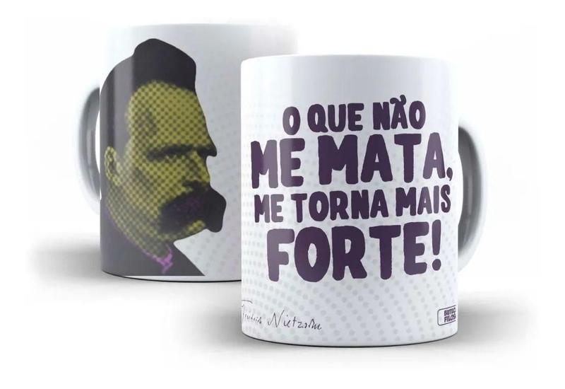 Imagem de Caneca Porcelana Filosofia Nietzsche - Kit Com 04 Canecas