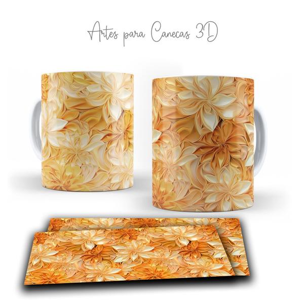 Imagem de Caneca Porcelana Florais Especiais 3D