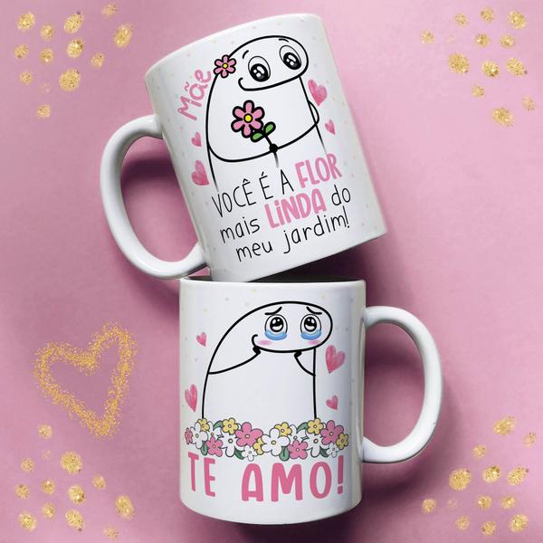 Imagem de Caneca porcelana flork mãe você é a flor mais linda do meu jardim. te amo 325ml