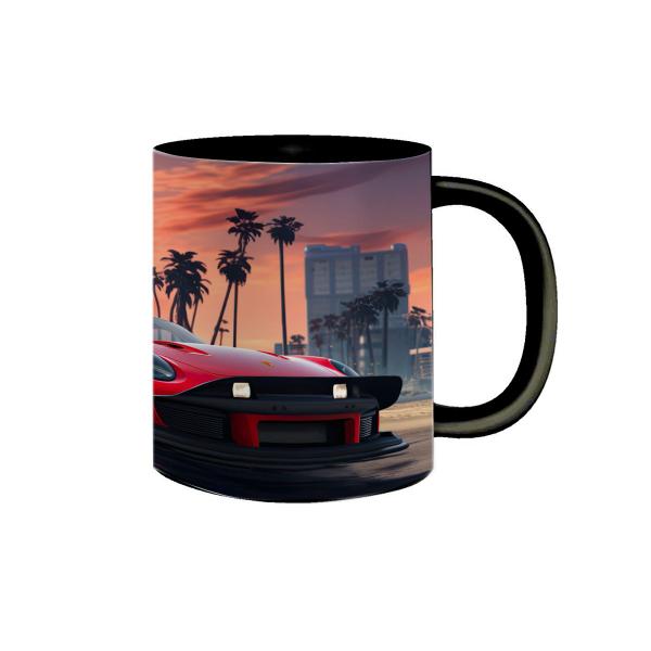 Imagem de Caneca Porcelana Lançamento GTA VI Wallpaper Carro Esportivo