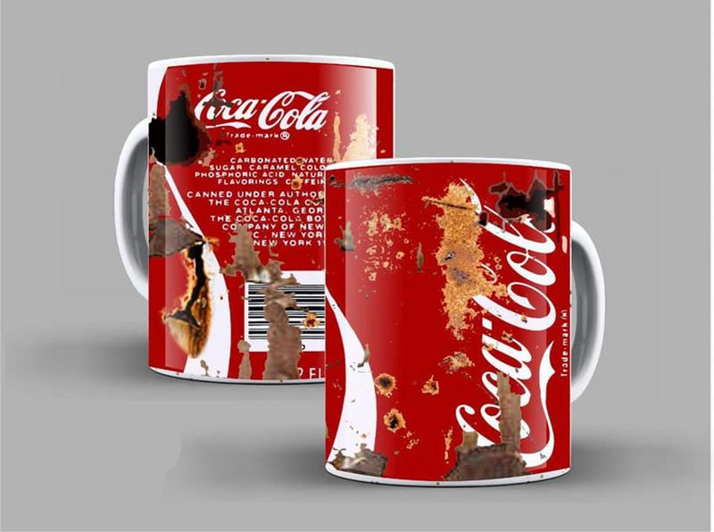 Caneca porcelana lata coca cola velha - Jaques Personalizados Imagem de Caneca porcelana lata coca cola velha
