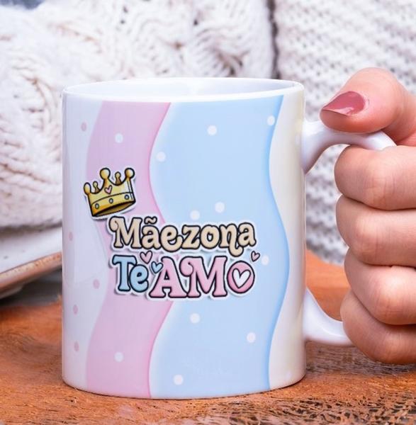 Imagem de Caneca Porcelana Mãezona Te Amo Est. Pan 23.5- Presente dia das Mães Zlprint