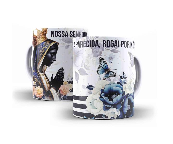 Imagem de Caneca Porcelana Nossa Senhora Aparecida Rogai Por Nós