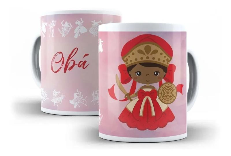 Imagem de Caneca Porcelana Orixá Obá Candomblé e Umbanda