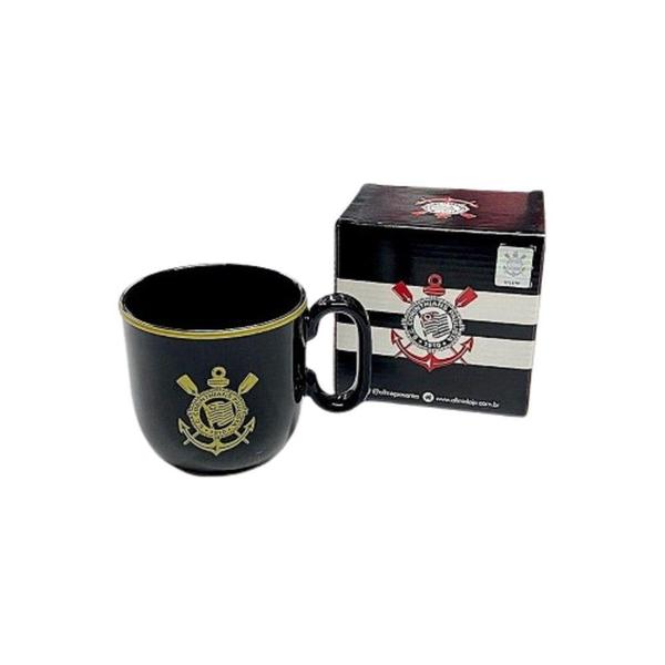 Imagem de Caneca Porcelana Preta 350ML  Corinthians Luva C/1 - Allmix