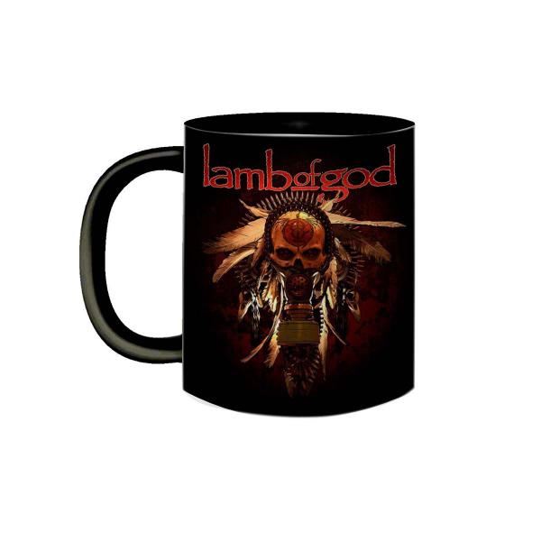 Imagem de Caneca Porcelana Preta Banda Lamb of God Rock Groove Metal