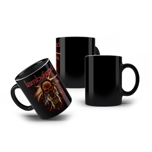 Imagem de Caneca Porcelana Preta Banda Lamb of God Rock Groove Metal