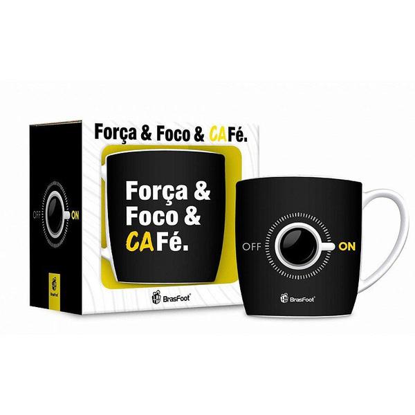 Imagem de Caneca Porcelana Urban 360ml Brasfoot - Foco Força e Café