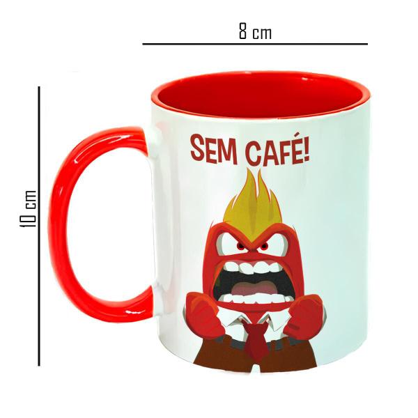 Imagem de Caneca Porcelana Vermelha Raiva Sem Café Com Café