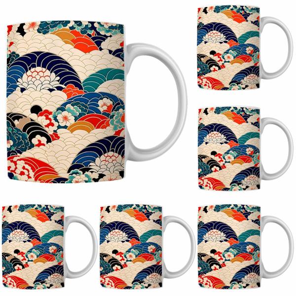 Imagem de Caneca Porcelana Xícara de Café Chá Chinesa Kit 4 Unid