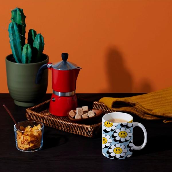 Caneca Porcelana Xícara de Café Chá Margarida Kit 4 Unid - PN Imagem de Caneca Porcelana Xícara de Café Chá Margarida Kit 4 Unid