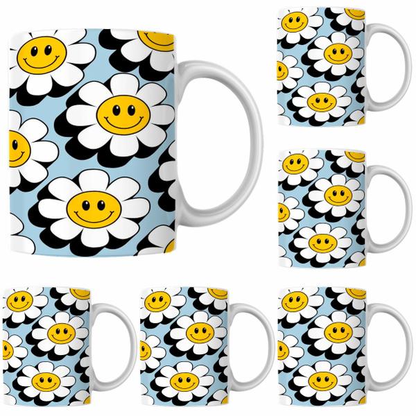 Caneca Porcelana Xícara de Café Chá Margarida Kit 4 Unid - PN Imagem de Caneca Porcelana Xícara de Café Chá Margarida Kit 4 Unid