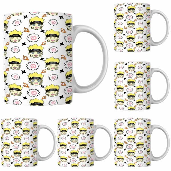 Imagem de Caneca Porcelana Xícara de Café Chá Naruto Kit 4 Unid