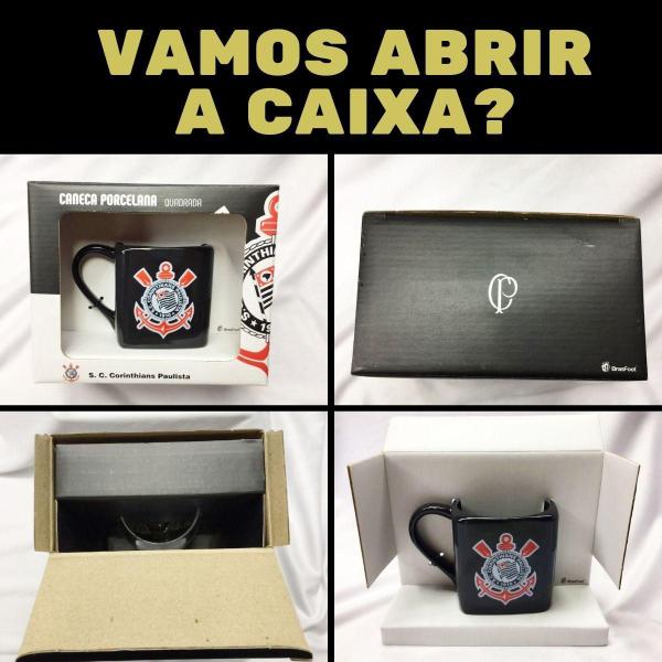 Imagem de Caneca Porcelana Xícara Quadrada 220Ml Café Preto