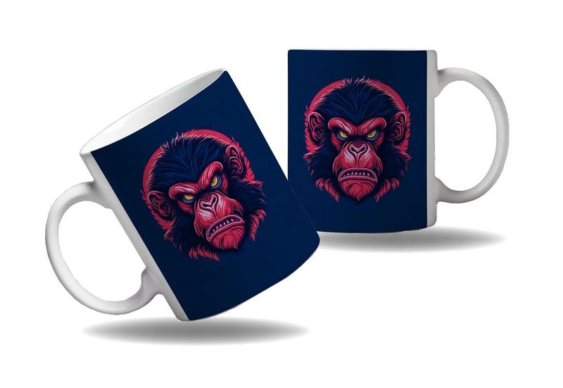 Imagem de Caneca Presente Geek Babuino Macacos Gorilas Face Nerd HD