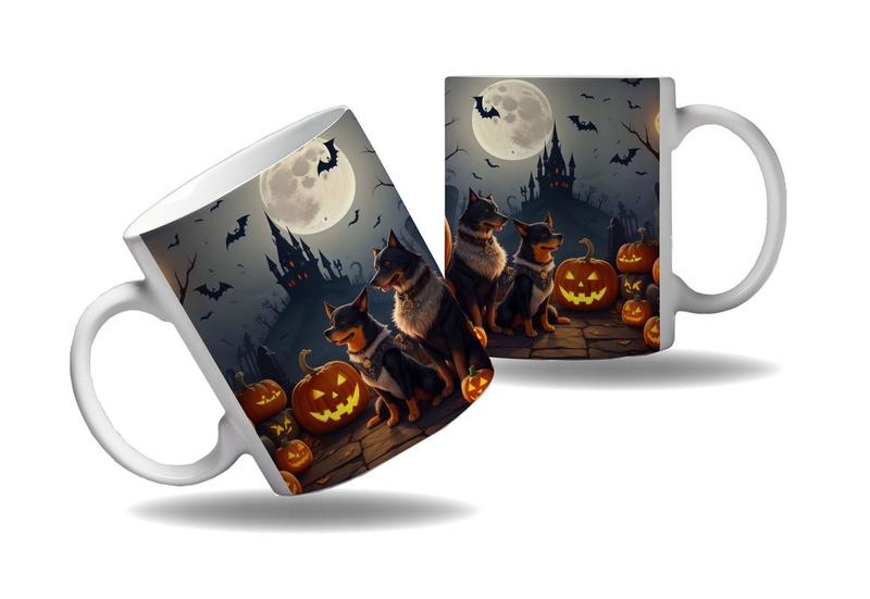 Imagem de Caneca Presente Halloween Terror Bruxas Cachorro Bruxo Nerd