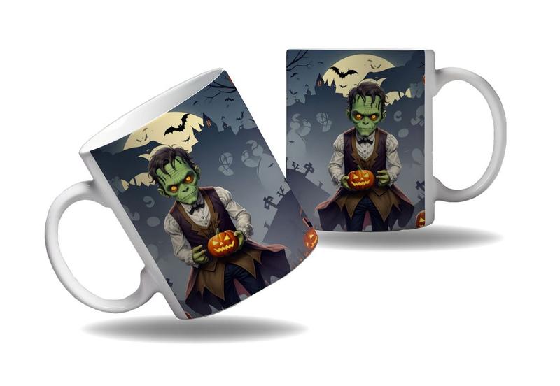 Imagem de Caneca Presente Halloween Terror Monstro Frankenstein HD 