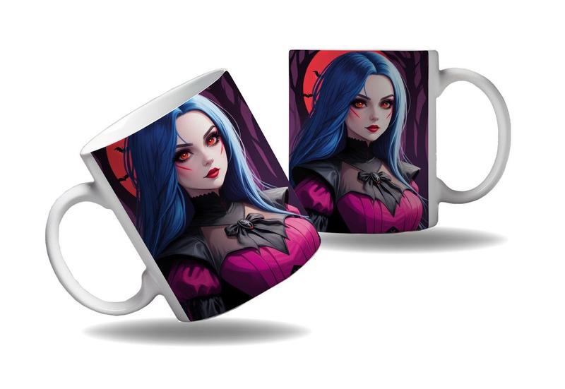 Imagem de Caneca Presente Halloween Terror Vampiras Morcegos Bruxas