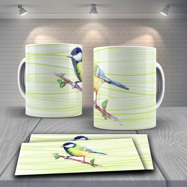 Imagem de Caneca Presente Porcelana 325Ml Tema Animais Pássaro