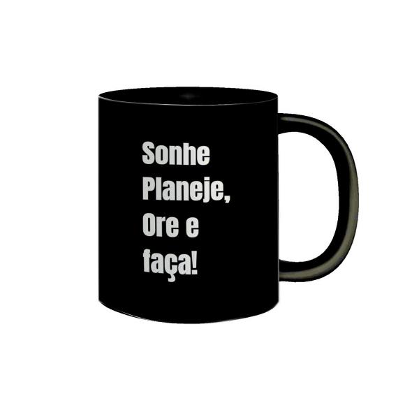 Imagem de Caneca Preta Café Com Deus Pai Porções Diárias De Paz 325mL