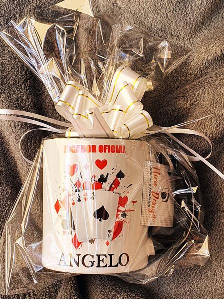 Imagem de Caneca Preta Personalizada Cartas Jogador O Rei do Poker