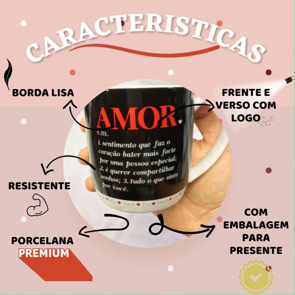 Imagem de Caneca Preta Porcelana 300ml Café Eu e Você Dizeres Amor Presente Dia dos Namorados