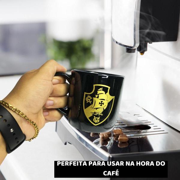 Imagem de Caneca Preta Xícara Porcelana Urban 300Ml Café Vasco Serie