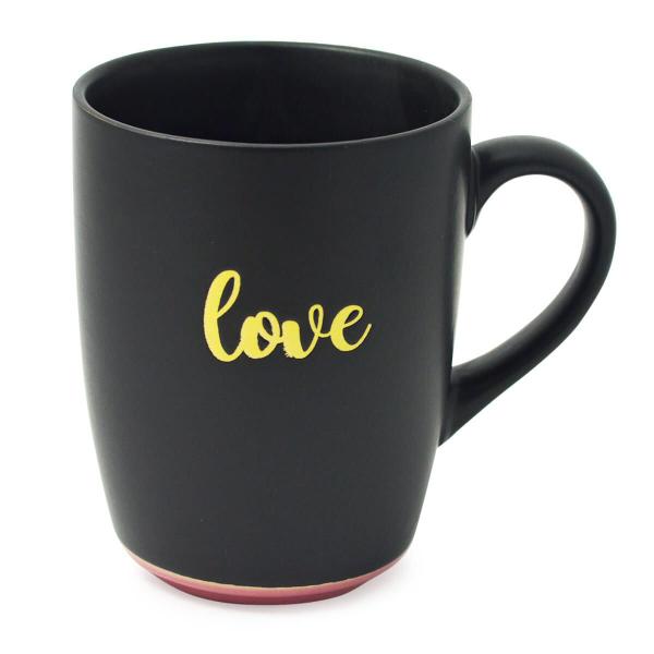 Imagem de Caneca Preto fosco Love base Rosa 340ml