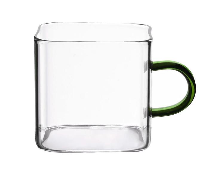 Imagem de Caneca Quadrada Boro Alça Verde 130 Ml Mimo Style Tc22137