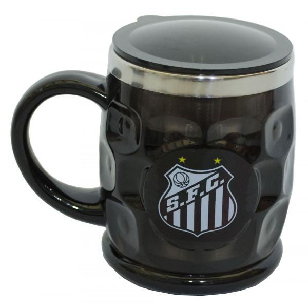 Imagem de Caneca Santos SFC Térmica 500ml Preta com Tampa Oficial