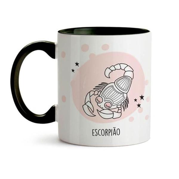 Imagem de Caneca Signo Escorpião Alça e Interior Preto