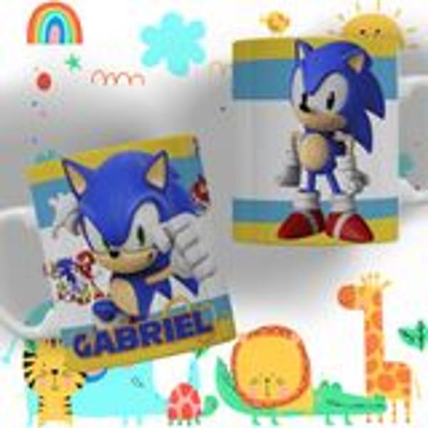 Imagem de Caneca Sonic Personalizada De Porcelana Com Nome