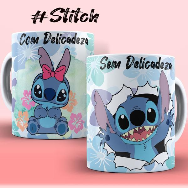 Imagem de Caneca Stitch Com Delicadeza sem Delicadeza