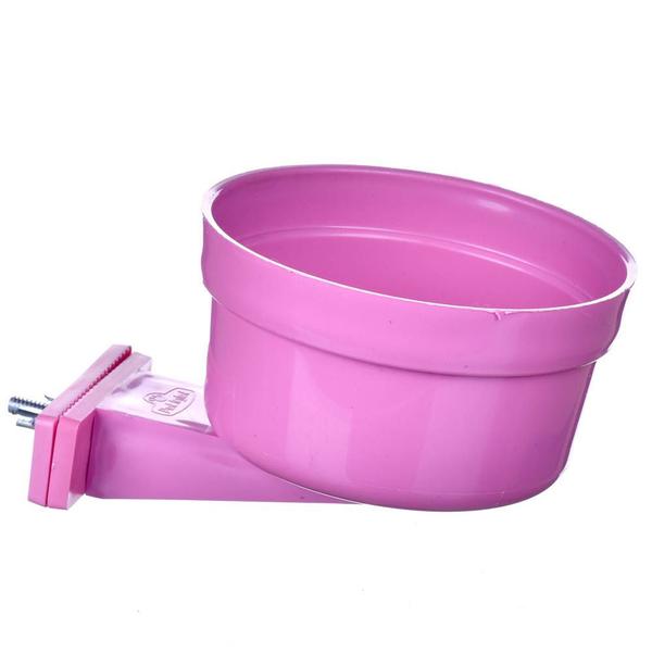 Imagem de Caneca Strong Comedouro Com Suporte Papagaio Ringneck Cacatua Arara 500ml Rosa - Gaiola Viveiro