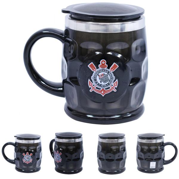 Imagem de Caneca Termica 500ml Com Brasão do Corinthians Preta Ref.:QH021AZ-1