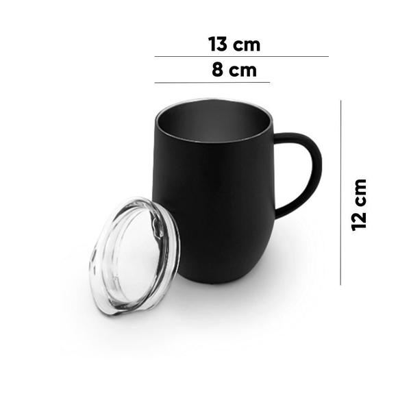 Imagem de Caneca Térmica Aço Inox Black Com Tampa Mimo Style