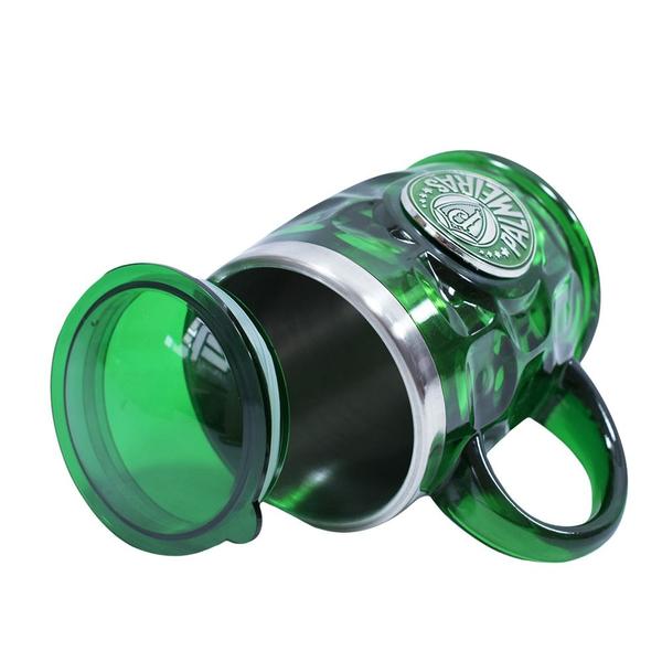 Imagem de Caneca Térmica Brasão Metal Verde 500Ml Palmeiras