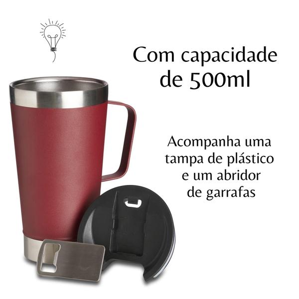 Imagem de Caneca Térmica C/ Tampa Para Bebidas Quentes e Frias 500ML