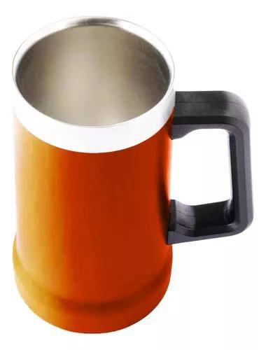 Imagem de Caneca Térmica Chopp Cerveja Inox Caneca Laranja