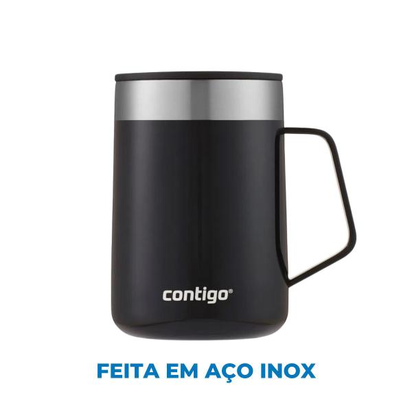 Imagem de Caneca Térmica com Tampa 414ml Quente e Frio Contigo Preta