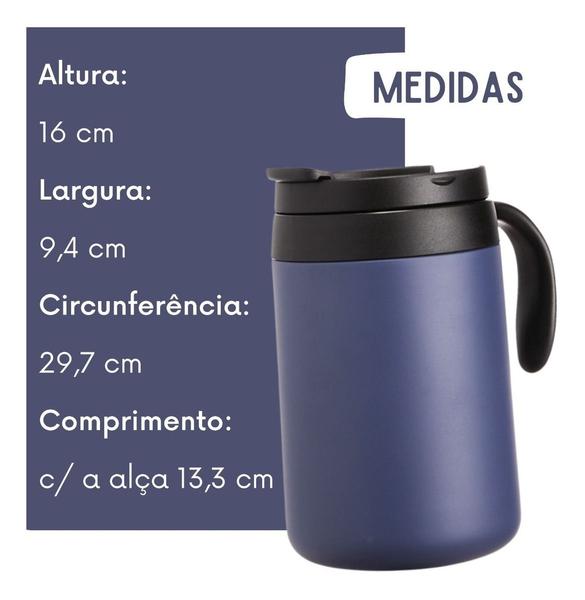 Imagem de Caneca Térmica Com Tampa 500ml Bebida Gelada - Preto