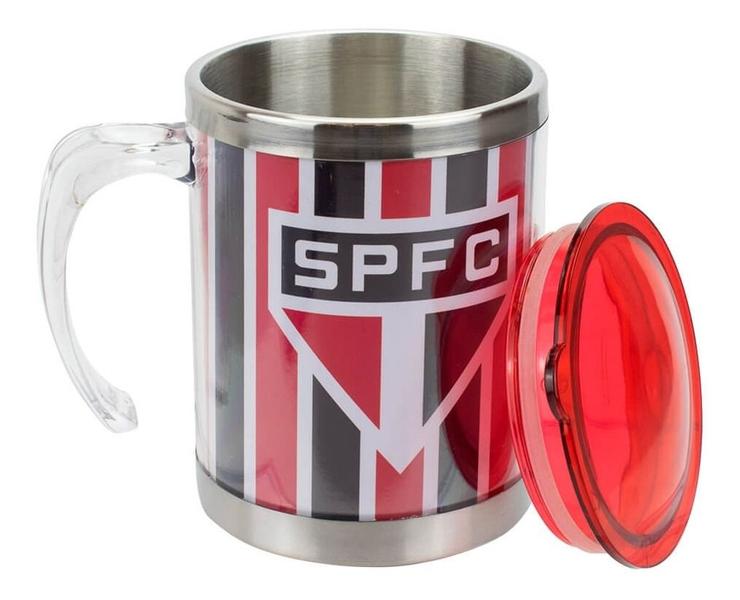 Imagem de Caneca Térmica Com Tampa São Paulo Listrada 450ml