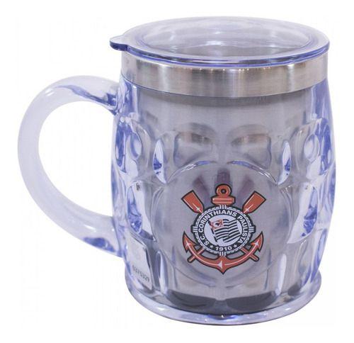 Imagem de Caneca Térmica Com Tampa Transparente 500ml Corinthians Cor