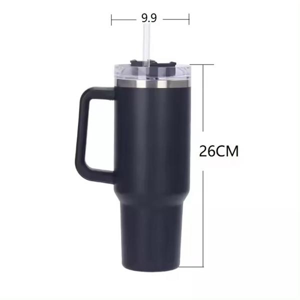 Imagem de Caneca térmica Copo de aço inoxidável com tampa de palha 1.2L