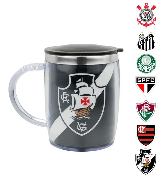 Imagem de Caneca Térmica Corinthians Oficial Time Inox Com Tampa 450ml