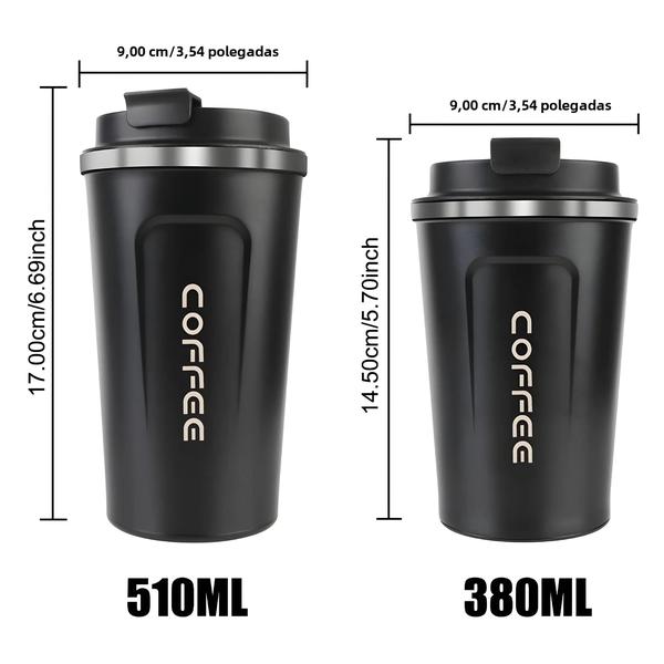 Imagem de Caneca Térmica de Aço Inoxidável com Parede Dupla - À Prova de Vazamento - Para Viagem