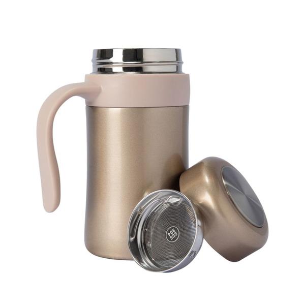 Imagem de Caneca Térmica dourada de Inox Com Infusor 500ml - Sem Resina