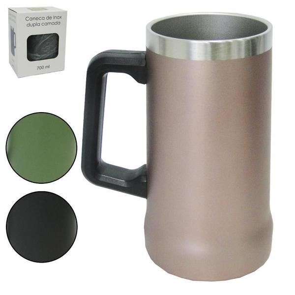 Imagem de Caneca Termica Inox Cerveja Parede Dupla Colors 700Ml Caixa